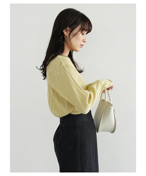 Green Parks(グリーンパークス)の「配色リブプルオーバー(トップス・イエロー/グリーン/ネイビー・F)」の5枚目の写真