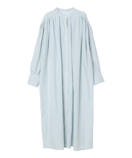 Green　Parks（グリーンパークス）の「・ELENCARE DUE ストライプシャツワンピース（ワンピース/ドレス・ブラック/ベージュ/グリーン/ブルー・F）」の22枚目の写真