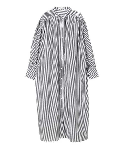 Green　Parks（グリーンパークス）の「・ELENCARE DUE ストライプシャツワンピース（ワンピース/ドレス・ブラック/ベージュ/グリーン/ブルー・F）」の20枚目の写真