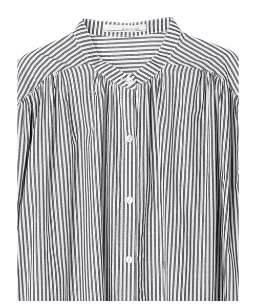 Green　Parks（グリーンパークス）の「・ELENCARE DUE ストライプシャツワンピース（ワンピース/ドレス・ブラック/ベージュ/グリーン/ブルー・F）」の13枚目の写真