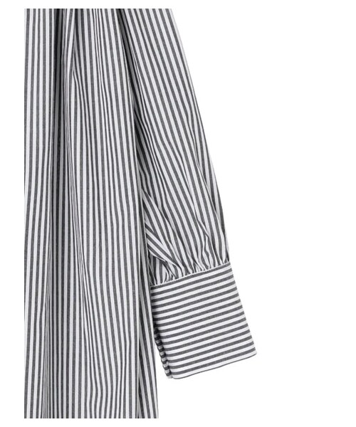 Green　Parks（グリーンパークス）の「・ELENCARE DUE ストライプシャツワンピース（ワンピース/ドレス・ブラック/ベージュ/グリーン/ブルー・F）」の14枚目の写真