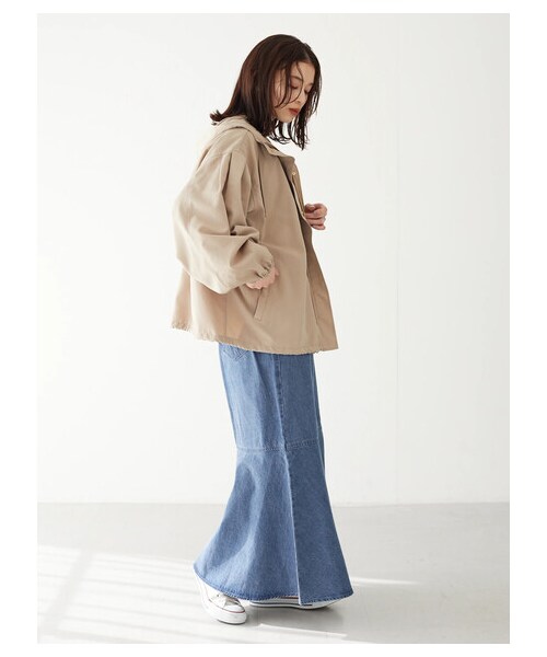 Green　Parks（グリーンパークス）の「・ELENCARE DUE ワイドマウンテンパーカー（ジャケット/アウター・アイボリー/ブラック/ベージュ/イエロー・F）」の5枚目の写真