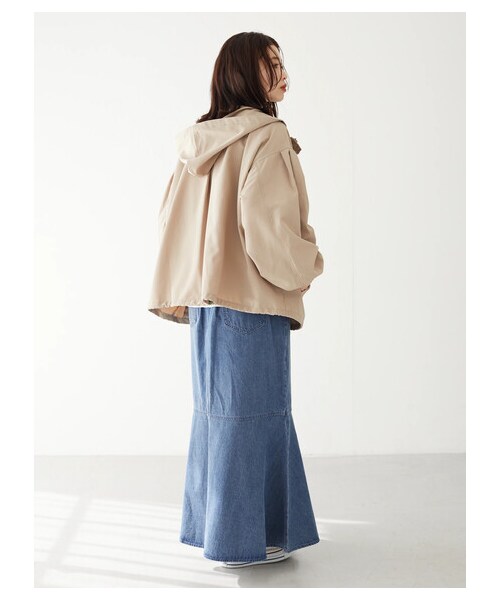 Green　Parks（グリーンパークス）の「・ELENCARE DUE ワイドマウンテンパーカー（ジャケット/アウター・アイボリー/ブラック/ベージュ/イエロー・F）」の4枚目の写真