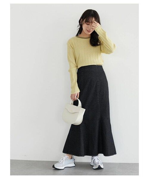 Green　Parks（グリーンパークス）の「・ELENCARE DUE デニムマーメイドスカート（スカート・ブラック/インディゴ/ミックス・F）」の8枚目の写真