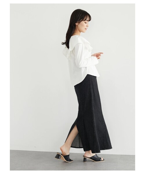 Green　Parks（グリーンパークス）の「・ELENCARE DUE デニムマーメイドスカート（スカート・ブラック/インディゴ/ミックス・F）」の3枚目の写真