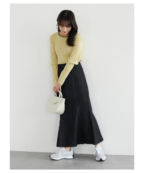 Green　Parks（グリーンパークス）の「・ELENCARE DUE デニムマーメイドスカート（スカート・ブラック/インディゴ/ミックス・F）」の9枚目の写真