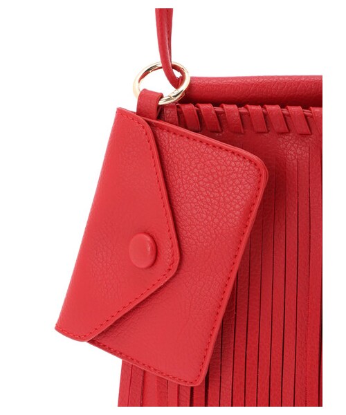 Green　Parks（グリーンパークス）の「【予約】・cache cache フリンジショルダー（財布/小物・アイボリー/グレー/ブラック/レッド/イエロー・F）」の13枚目の写真