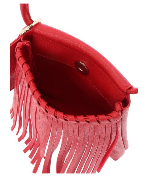 Green　Parks（グリーンパークス）の「【予約】・cache cache フリンジショルダー（財布/小物・アイボリー/グレー/ブラック/レッド/イエロー・F）」の14枚目の写真