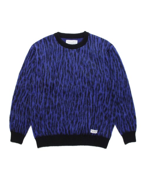 WACKO MARIA（ワコマリア）の「LEOPARD MOHAIR CREW NECK SWEATER ( TYPE-2 )（Tシャツ/カットソー・メンズ・GRY/BLU/PPL・S/M/L/XL）」の2枚目の写真