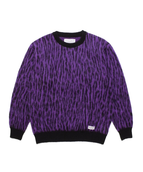WACKO MARIA（ワコマリア）の「LEOPARD MOHAIR CREW NECK SWEATER ( TYPE-2 )（Tシャツ/カットソー・メンズ・GRY/BLU/PPL・S/M/L/XL）」の3枚目の写真