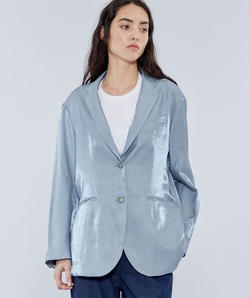 muller of yoshiokubo（ミュラーオブヨシオクボ）の「ウォータリージャケット MLS22704（テーラードジャケット・レディース・NAT/IVR/L.BLU・36/38）」の2枚目の写真