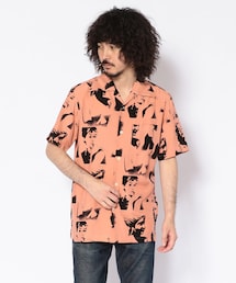 アロハブロッサム VENUS SHORT SLEEVE アロハシャツ VENUS SHORT SLEEVE SALMON PINK – Alohablossom