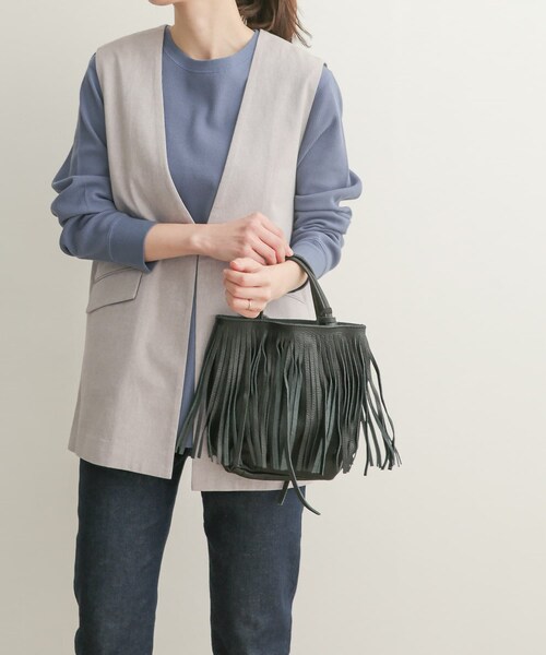 URBAN RESEARCH DOORS（アーバンリサーチドアーズ）の「コットンノーカラーベスト（その他・レディース・GRAY/BEIGE・1）」の5枚目の写真