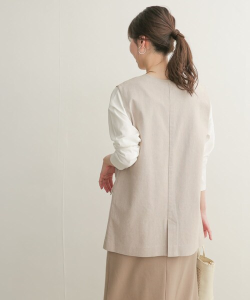 URBAN RESEARCH DOORS（アーバンリサーチドアーズ）の「コットンノーカラーベスト（その他・レディース・GRAY/BEIGE・1）」の20枚目の写真
