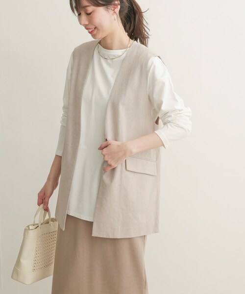 URBAN RESEARCH DOORS（アーバンリサーチドアーズ）の「コットンノーカラーベスト（その他・レディース・GRAY/BEIGE・1）」の18枚目の写真