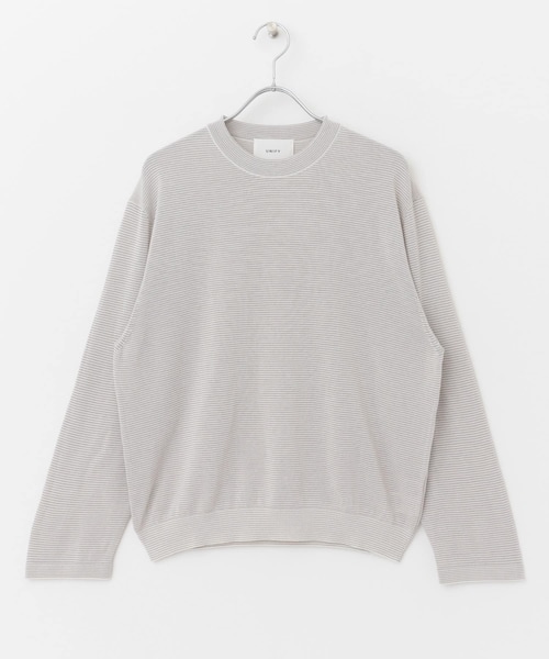 unify（ユニファイ）の「UNIFY コットンシルククルーニット（その他・レディース・トープ/ネイビー・one）」の4枚目の写真