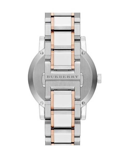 BURBERRY（バーバリー）の「Burberry Check Stamped Automatic Bracelet Watch, 38mm（アナログ腕時計・レディース・Silver/ Rose Gold）」の4枚目の写真