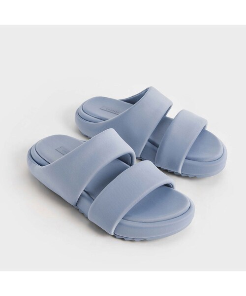 CHARLES & KEITH(チャールズ & キース)の「【2022 SPRING 新作】リサイクルポリエステル パデットスライドサンダル / Recycled Polyester Padded Slide Sandals (Li(その他・レディース・LightBlue・35/22.5cm/36/23cm/37/23.5cm/38/24.5cm/39/25cm/40/25.5cm)」の2枚目の写真