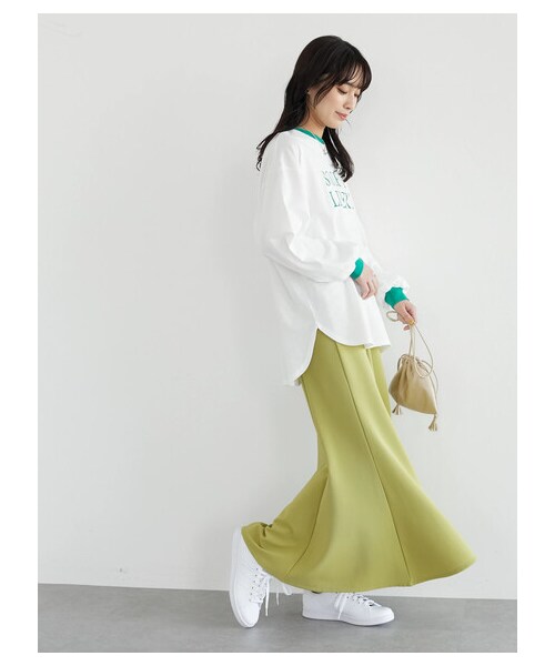 Green Parks(グリーンパークス)の「・novem 9 リンガーロゴロンT(トップス・レッド/ライムグリーン/グリーン/ネイビー・F)」の4枚目の写真