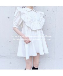 lilLilly | 【pain】フリルデニムミニワンピース(ワンピース/ドレス)