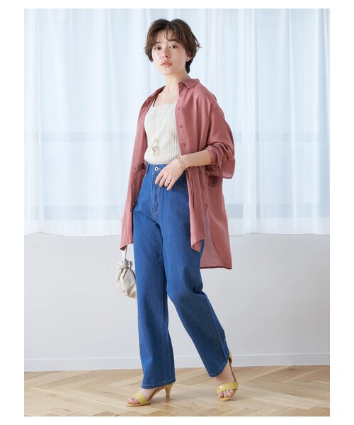 earth music&ecology（アースミュージックアンドエコロジー）の「ランダムリブ2wayタンクトップ（トップス・オフホワイト/ライトグレー/ブラック/ライトベージュ・S/M）」の6枚目の写真