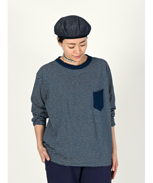 45R 908 オーシャンTシャツ 45R天竺の908オーシャンTシャツ（インディゴ 濃）: WOMEN｜45R