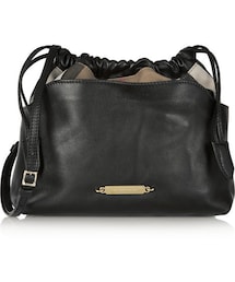 BURBERRY | Burberry Shoes & Accessories Textured-leather and checked canvas shoulder bag(ショルダーバッグ)