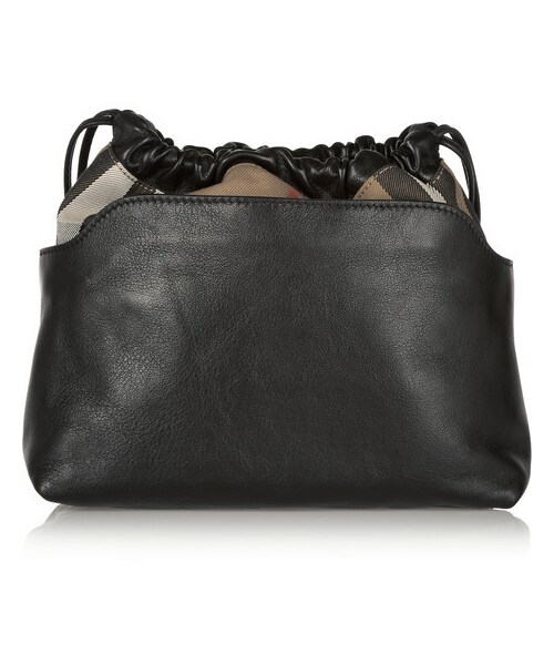 BURBERRY（バーバリー）の「Burberry Shoes & Accessories Textured-leather and checked canvas shoulder bag（ショルダーバッグ・レディース・Black）」の5枚目の写真