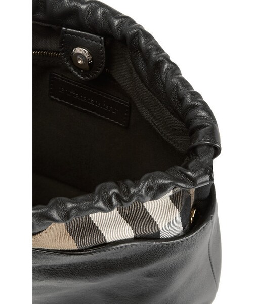 BURBERRY（バーバリー）の「Burberry Shoes & Accessories Textured-leather and checked canvas shoulder bag（ショルダーバッグ・レディース・Black）」の3枚目の写真