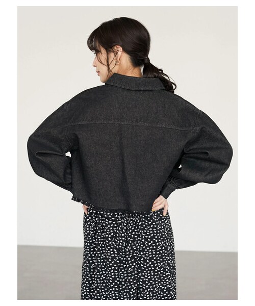 Green　Parks（グリーンパークス）の「・ELENCARE DUE ショートGジャン（ジャケット/アウター・ブラック/インディゴ/ミックス・F）」の7枚目の写真