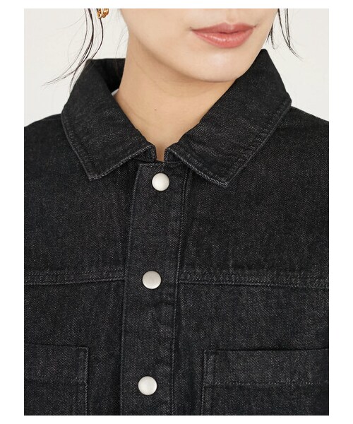 Green　Parks（グリーンパークス）の「・ELENCARE DUE ショートGジャン（ジャケット/アウター・ブラック/インディゴ/ミックス・F）」の8枚目の写真