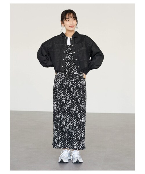 Green　Parks（グリーンパークス）の「・ELENCARE DUE ショートGジャン（ジャケット/アウター・ブラック/インディゴ/ミックス・F）」の3枚目の写真