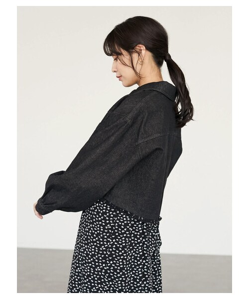 Green　Parks（グリーンパークス）の「・ELENCARE DUE ショートGジャン（ジャケット/アウター・ブラック/インディゴ/ミックス・F）」の6枚目の写真