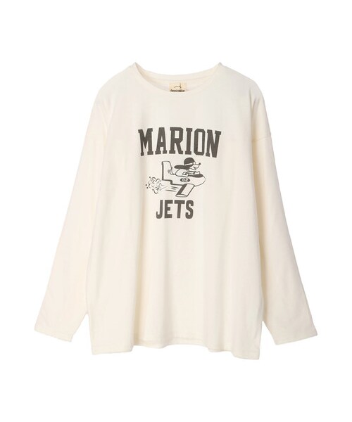 Green　Parks（グリーンパークス）の「後フリルMARIONプリントチュニック（トップス・アイボリー/ブラック/ブルー・F）」の11枚目の写真