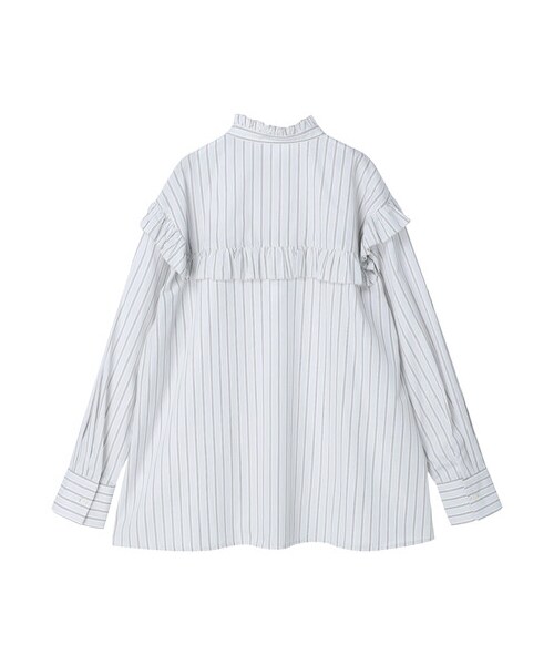 Green　Parks（グリーンパークス）の「スタンドフリルアソートブラウス（トップス・オフホワイト/グレー/ブルー・F）」の3枚目の写真