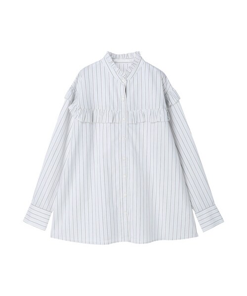 Green　Parks（グリーンパークス）の「スタンドフリルアソートブラウス（トップス・オフホワイト/グレー/ブルー・F）」の11枚目の写真