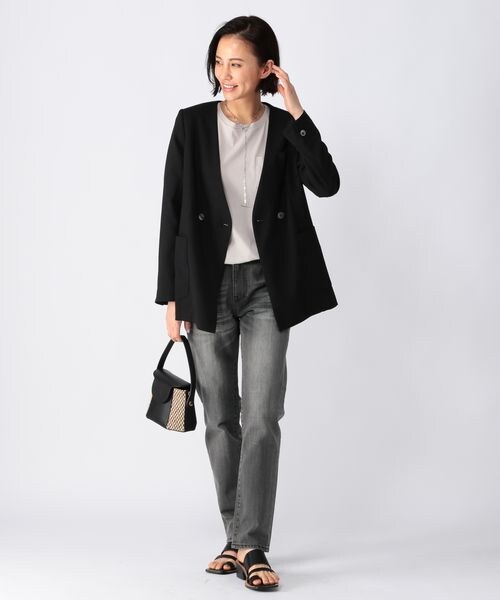 BARNYARDSTORM（バンヤードストーム）の「リネンライクオックスジャケット（ジャケット/アウター・レディース・オフホワイト11/ブラック19・S(0)/M(1)）」の10枚目の写真