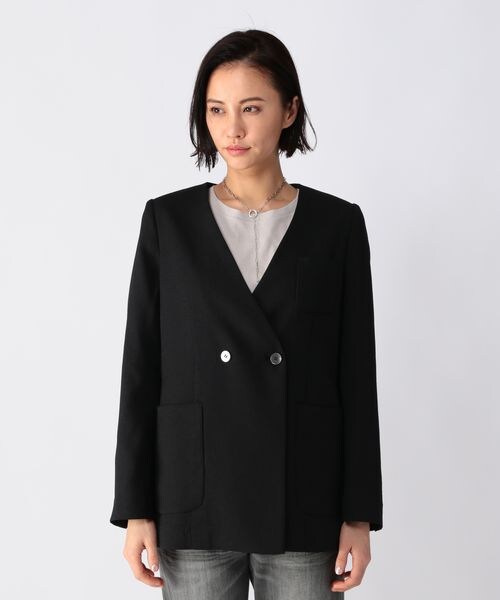 BARNYARDSTORM（バンヤードストーム）の「リネンライクオックスジャケット（ジャケット/アウター・レディース・オフホワイト11/ブラック19・S(0)/M(1)）」の14枚目の写真