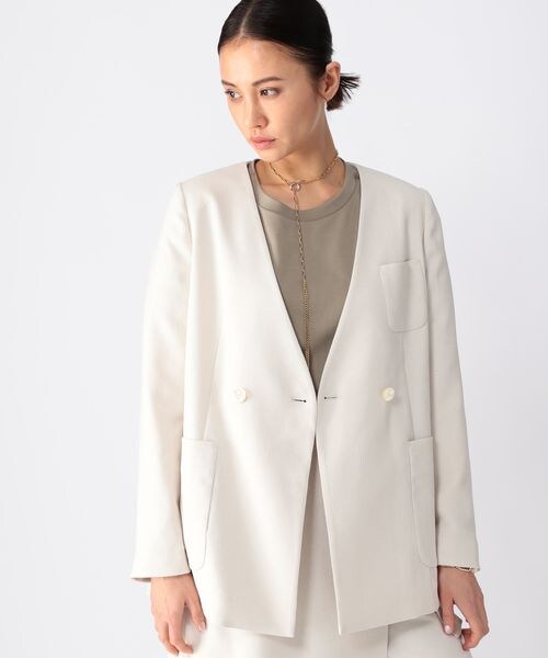 BARNYARDSTORM（バンヤードストーム）の「リネンライクオックスジャケット（ジャケット/アウター・レディース・オフホワイト11/ブラック19・S(0)/M(1)）」の7枚目の写真