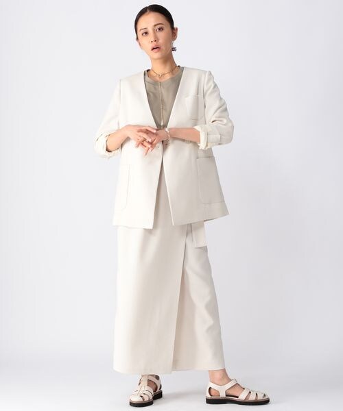 BARNYARDSTORM（バンヤードストーム）の「リネンライクオックスジャケット（ジャケット/アウター・レディース・オフホワイト11/ブラック19・S(0)/M(1)）」の5枚目の写真