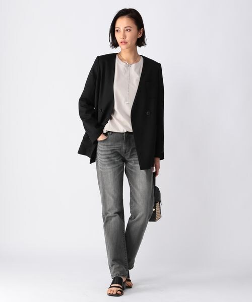 BARNYARDSTORM（バンヤードストーム）の「リネンライクオックスジャケット（ジャケット/アウター・レディース・オフホワイト11/ブラック19・S(0)/M(1)）」の8枚目の写真