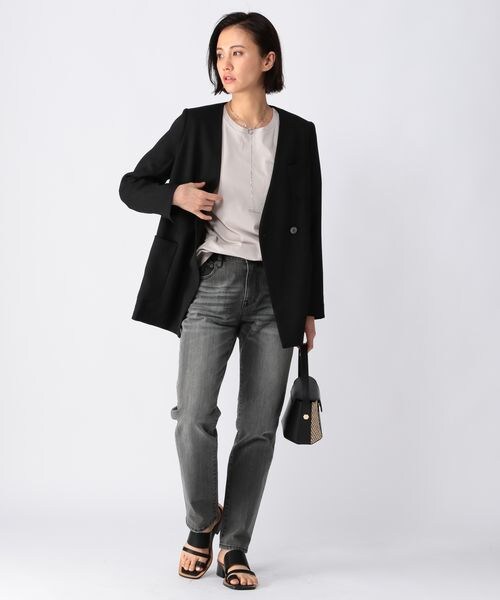 BARNYARDSTORM（バンヤードストーム）の「リネンライクオックスジャケット（ジャケット/アウター・レディース・オフホワイト11/ブラック19・S(0)/M(1)）」の9枚目の写真