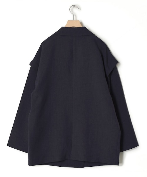 w closet(ダブルクローゼット)の「★先行予約★W前ドロップショルダー袖取り外しテーラードジャケット【4月上旬入荷】(ジャケット/アウター・レディース・エクリュ/ベージュ/ネイビー/ベージュチェック・FREE)」の5枚目の写真