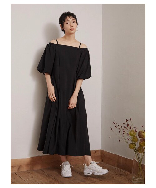 Green Parks(グリーンパークス)の「armonia.デザインショルダーワンピース(ワンピース/ドレス・ブラック/オレンジ/カーキ・F)」の6枚目の写真