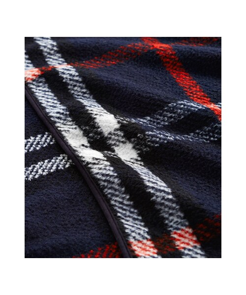 gracegift（グレースギフト）の「名媛感 韓國格紋毛料開襟披肩式圍巾（ファッション雑貨・レディース・藍・F）」の3枚目の写真