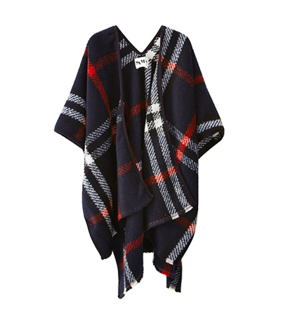 gracegift | 名媛感 韓國格紋毛料開襟披肩式圍巾(ファッション雑貨)