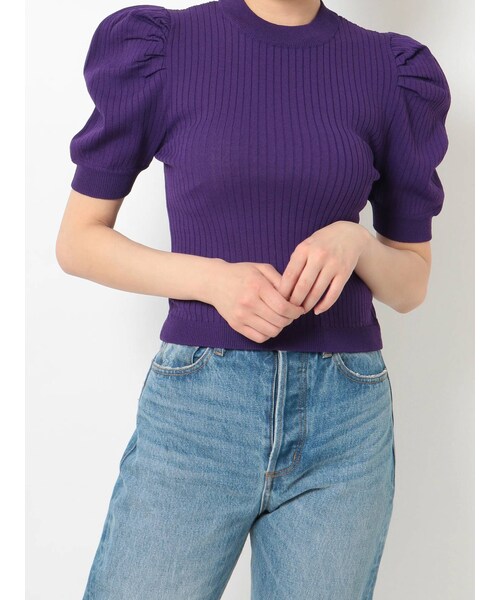 jouetie（ジュエティ）の「パワショルリブニット（ニット/セーター・ミックス/パープル/アイスブルー/ピンク/グリーン/ブラック・M）」の8枚目の写真