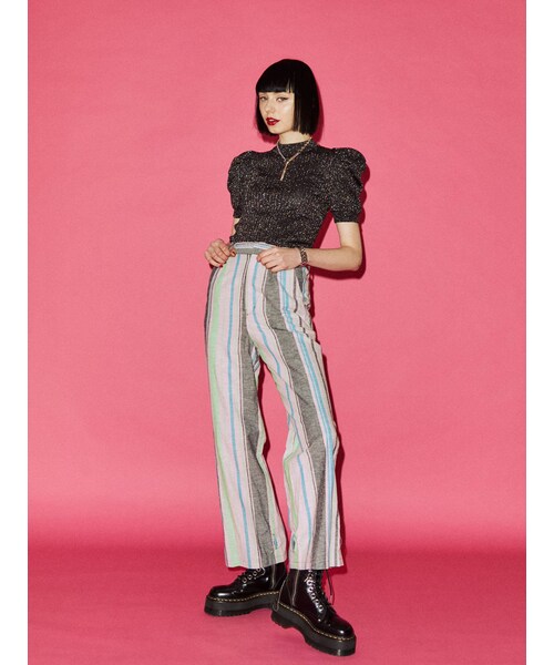 jouetie（ジュエティ）の「パワショルリブニット（ニット/セーター・ミックス/パープル/アイスブルー/ピンク/グリーン/ブラック・M）」の21枚目の写真