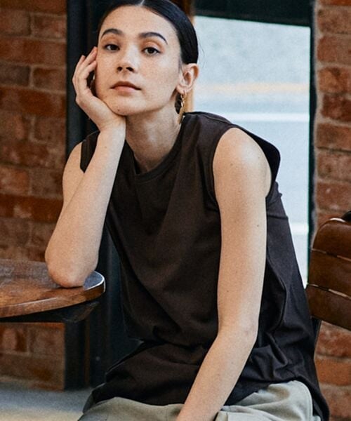 BARNYARDSTORM（バンヤードストーム）の「ドライタッチタンク（トップス・レディース・ホワイト10/グレージュ14/ブラック19/ブラウン50・S(0)/M(1)/(WEB限定) L(2)）」の4枚目の写真