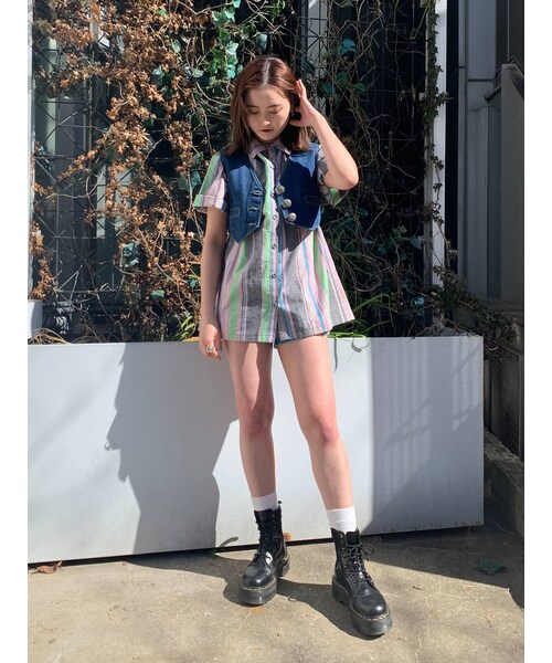jouetie（ジュエティ）の「コンパクトベスト（テーラードジャケット・ブラック/ブルー・M）」の14枚目の写真